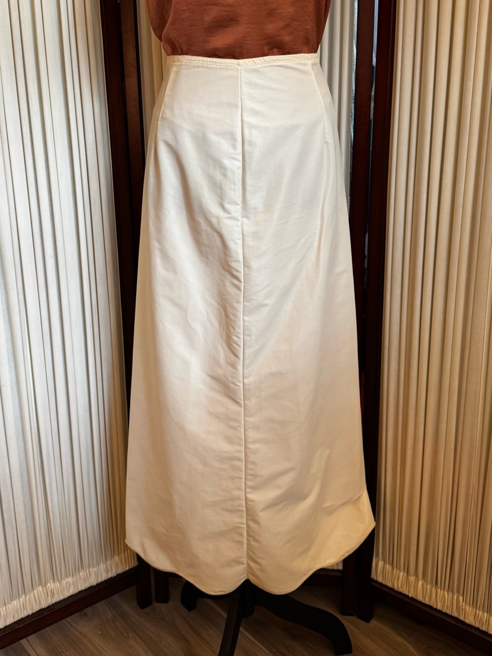 Vintage 1970s Maxi Slip Skirt with Slit